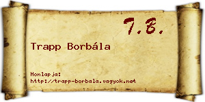 Trapp Borbála névjegykártya